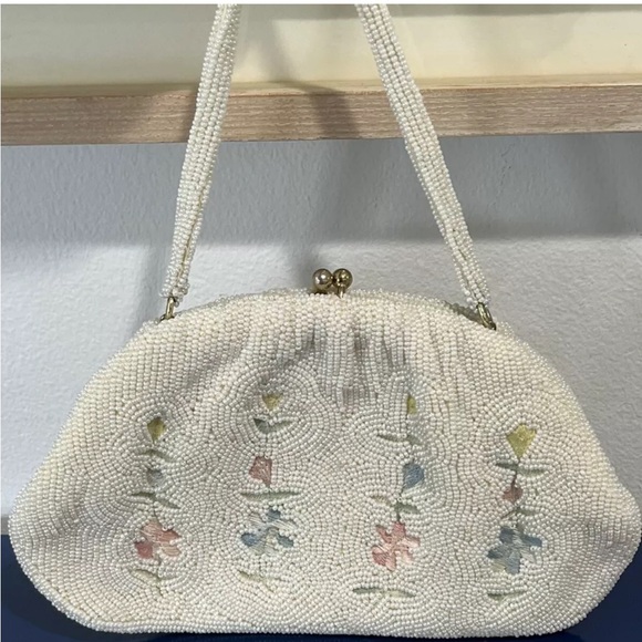 Magid Floral Embroidery Beaded Purse Evening Bag Clutch Vintage 50s 60s Japan - Picture 11 of 11